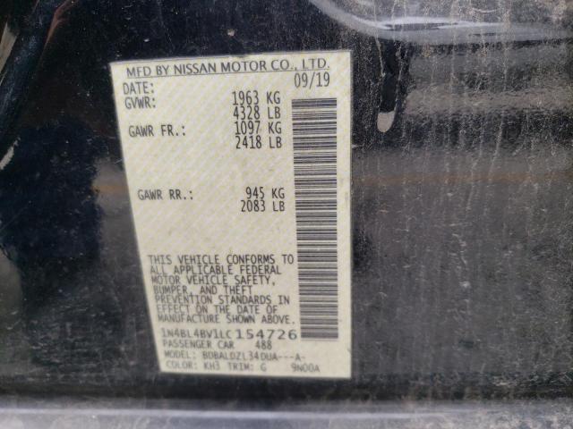 Photo 10 from auction – 2020 NISSAN ALTIMA S with VIN 1N4BL4BV1LC154726