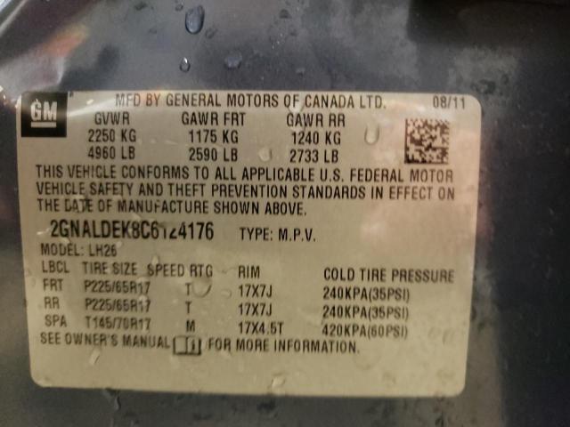 Photo 10 from auction – 2012 CHEVROLET EQUINOX LT with VIN 2GNALDEK8C6124176