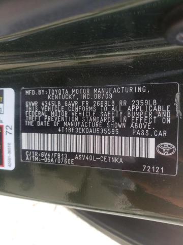 Photo 10 from auction – 2010 TOYOTA CAMRY BASE with VIN 4T1BF3EK0AU535595
