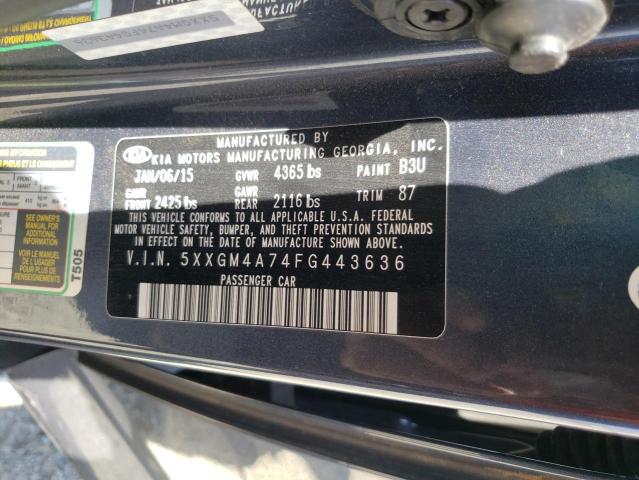 Photo 10 from auction – 2015 KIA OPTIMA LX with VIN 5XXGM4A74FG443636