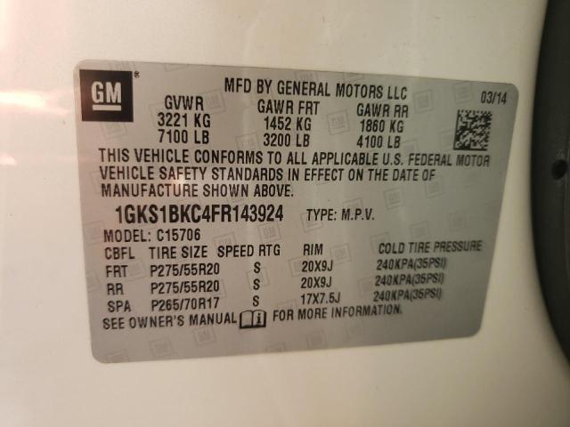 Photo 10 from auction – 2015 GMC YUKON SLT with VIN 1GKS1BKC4FR143924