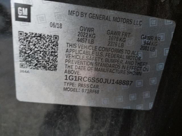 Photo 10 from auction – 2018 CHEVROLET VOLT LT with VIN 1G1RC6S50JU148887