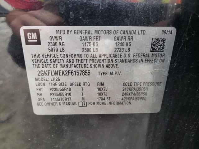 Photo 10 from auction – 2015 GMC TERRAIN SL with VIN 2GKFLWEK2F6157855