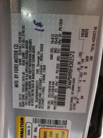 Photo 10 from auction – 2015 FORD FUSION SE with VIN 3FA6P0H90FR302573