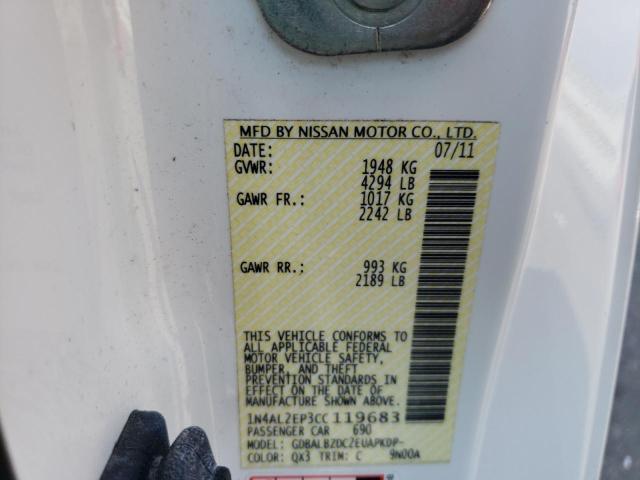 Photo 10 from auction – 2012 NISSAN ALTIMA S with VIN 1N4AL2EP3CC119683