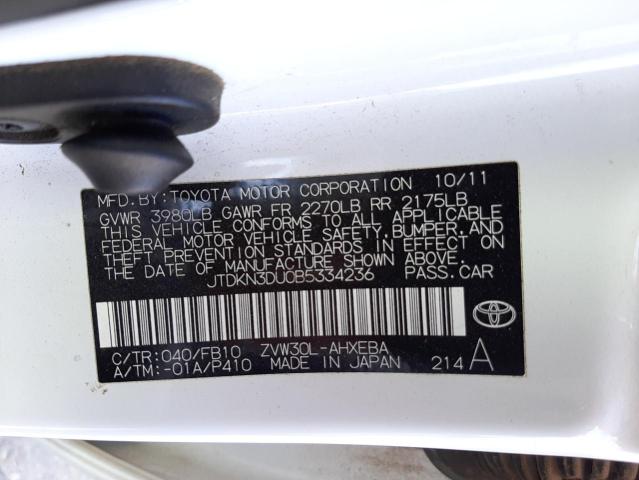 Photo 10 from auction – 2011 TOYOTA PRIUS with VIN JTDKN3DU0B5334236