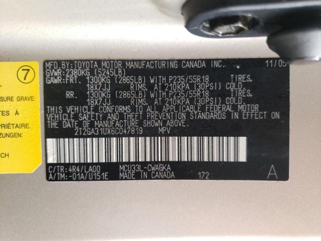 Photo 10 from auction – 2006 LEXUS RX 330 with VIN 2T2GA31UX6C047819