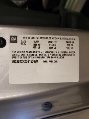 Photo 10 from auction – 2005 PONTIAC SUNFIRE with VIN 3G2JB12FX5S123878