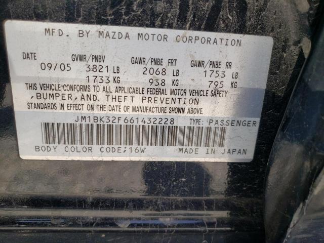 Photo 10 from auction – 2006 MAZDA 3 I with VIN JM1BK32F661432228