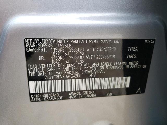 Photo 10 from auction – 2018 TOYOTA RAV4 LIMIT with VIN 2T3YFREVXJW454280