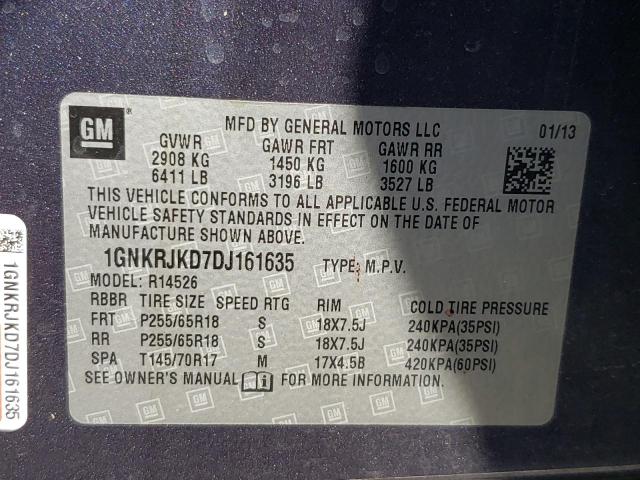 Photo 10 from auction – 2013 CHEVROLET TRAVERSE L with VIN 1GNKRJKD7DJ161635