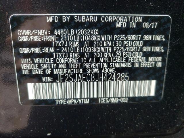 Photo 10 from auction – 2018 SUBARU FORESTER 2 with VIN JF2SJAEC8JH424285