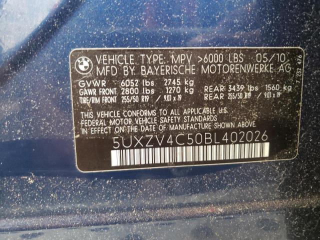 Photo 10 from auction – 2011 BMW X5 XDRIVE3 with VIN 5UXZV4C50BL402026