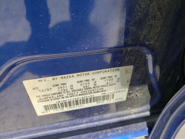 Photo 10 from auction – 2008 MAZDA 3 S with VIN JM1BK323881865493