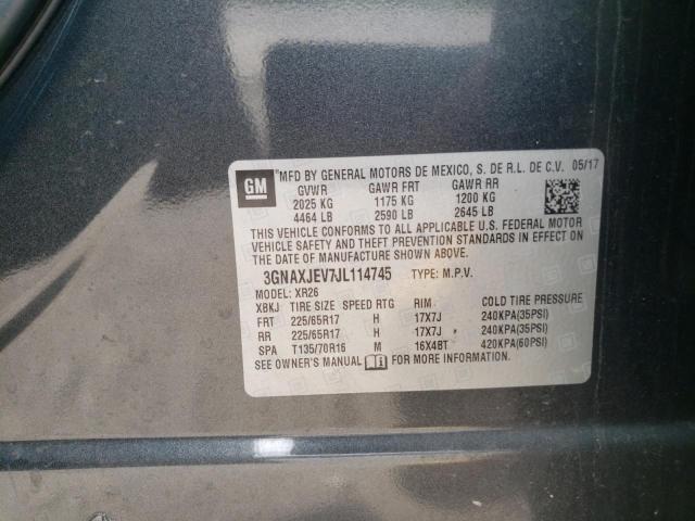 Photo 10 from auction – 2018 CHEVROLET EQUINOX LT with VIN 3GNAXJEV7JL114745