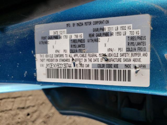 Photo 10 from auction – 2012 MAZDA MAZDA2 with VIN JM1DE1KY6C0139744