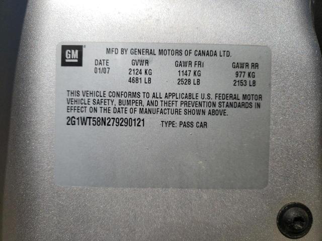 Photo 10 from auction – 2007 CHEVROLET IMPALA LT with VIN 2G1WT58N279290121