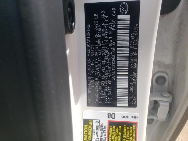 Photo 10 from auction – 2021 LEXUS ES 250 BAS with VIN 58AD11D1XMU005605