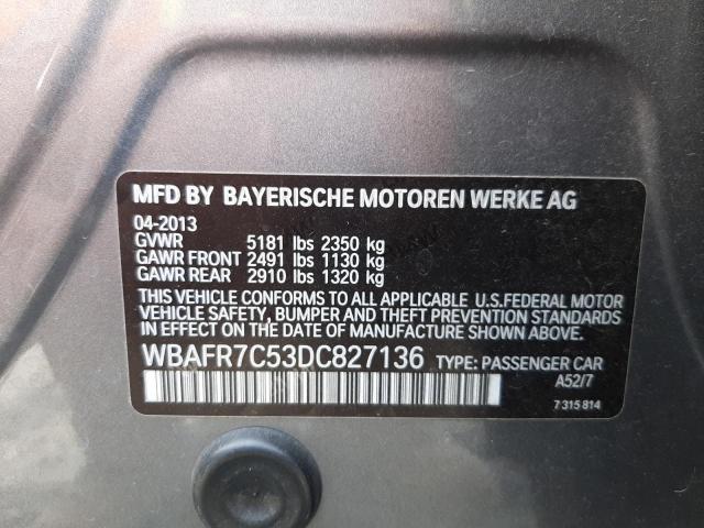 Photo 10 from auction – 2013 BMW 535 I with VIN WBAFR7C53DC827136