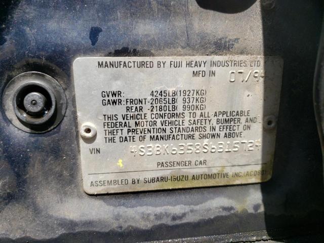 Photo 10 from auction – 1995 SUBARU LEGACY L with VIN 4S3BK6358S6315724