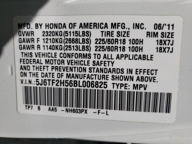 Photo 10 from auction – 2011 HONDA ACCORD CRO with VIN 5J6TF2H56BL006825