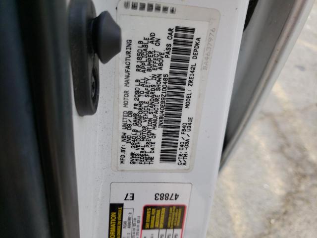 Photo 10 from auction – 2009 TOYOTA COROLLA BA with VIN 1NXBU40E99Z100485