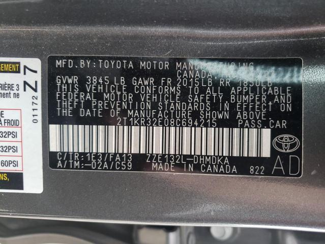 Photo 10 from auction – 2008 TOYOTA COROLLA MA with VIN 2T1KR32E08C694215