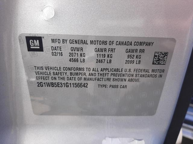 Photo 10 from auction – 2016 CHEVROLET IMPALA LIM with VIN 2G1WB5E31G1156642