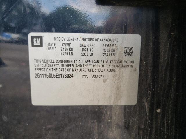 Photo 10 from auction – 2014 CHEVROLET IMPALA LT with VIN 2G1115SL5E9173024