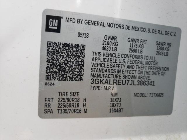 Photo 10 from auction – 2018 GMC TERRAIN SL with VIN 3GKALREU7JL386341