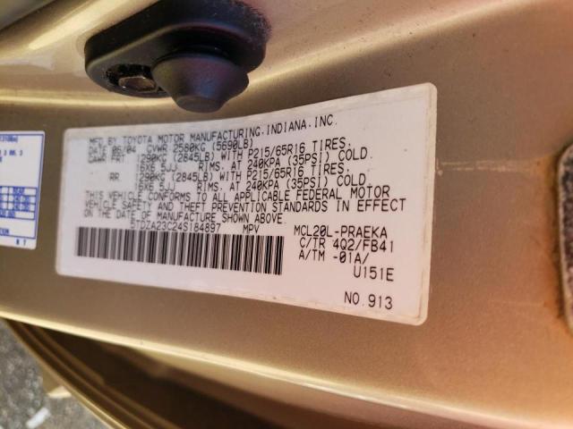 Photo 10 from auction – 2004 TOYOTA SIENNA CE with VIN 5TDZA23C24S184897