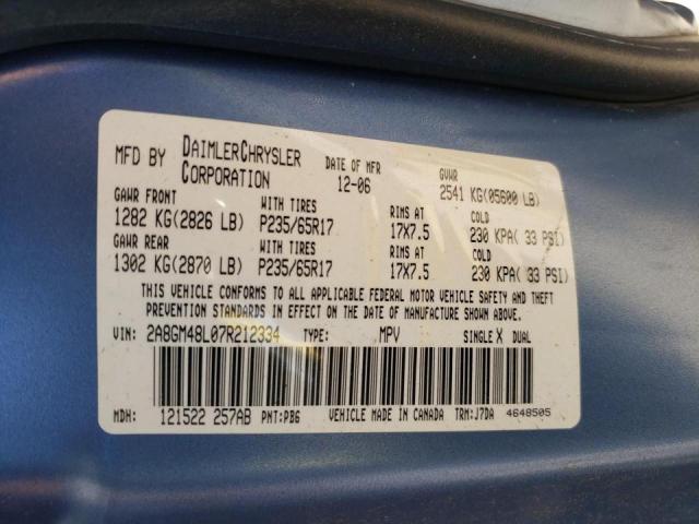 Photo 10 from auction – 2007 CHRYSLER PACIFICA with VIN 2A8GM48L07R212334