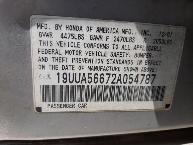 Photo 10 from auction – 2002 ACURA 3.2TL with VIN 19UUA56672A054787