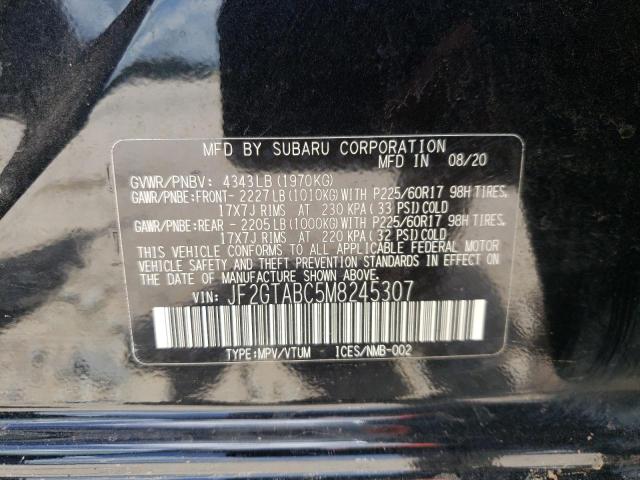 Photo 10 from auction – 2021 SUBARU CROSSTREK with VIN JF2GTABC5M8245307