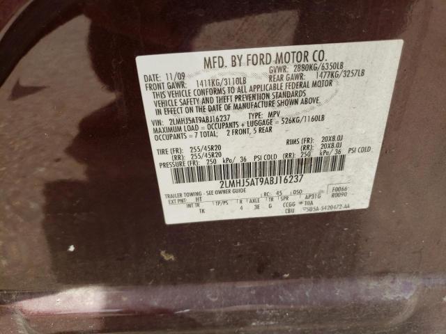 Photo 10 from auction – 2010 LINCOLN MKT with VIN 2LMHJ5AT9ABJ16237