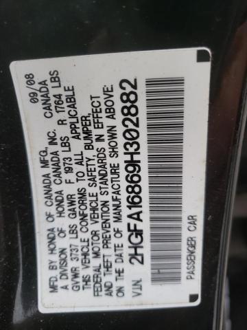 Photo 10 from auction – 2009 HONDA CIVIC EX with VIN 2HGFA16869H302882