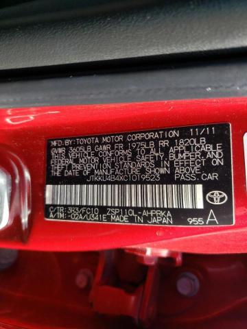 Zdjęcie 10 z aukcji – 2012 TOYOTA SCION XD z VIN JTKKU4B4XC1019523
