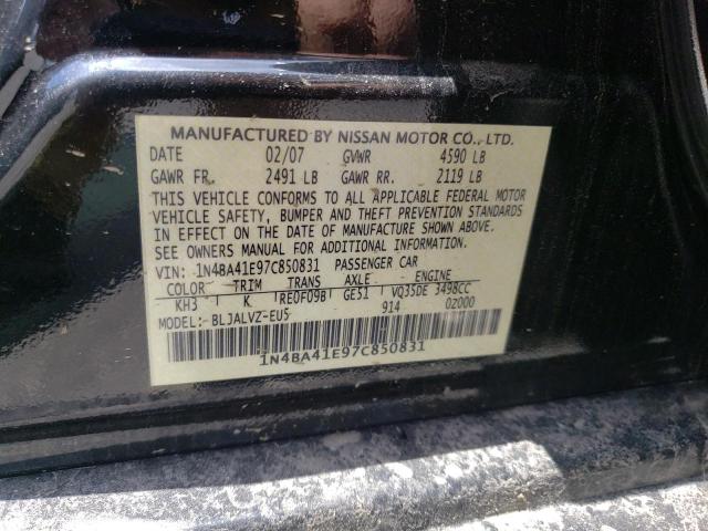 Photo 10 from auction – 2007 NISSAN MAXIMA SE with VIN 1N4BA41E97C850831