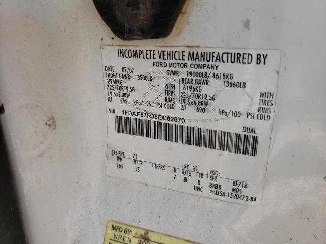 Photo 10 from auction – 2008 FORD F550 SUPER with VIN 1FDAF57R38EC02670