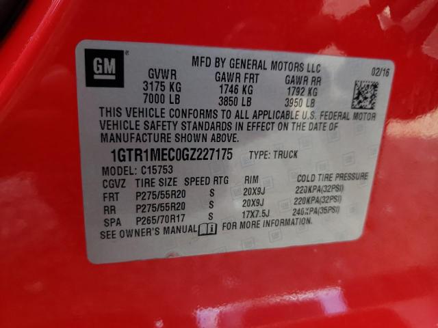 Photo 10 from auction – 2016 GMC SIERRA C15 with VIN 1GTR1MEC0GZ227175