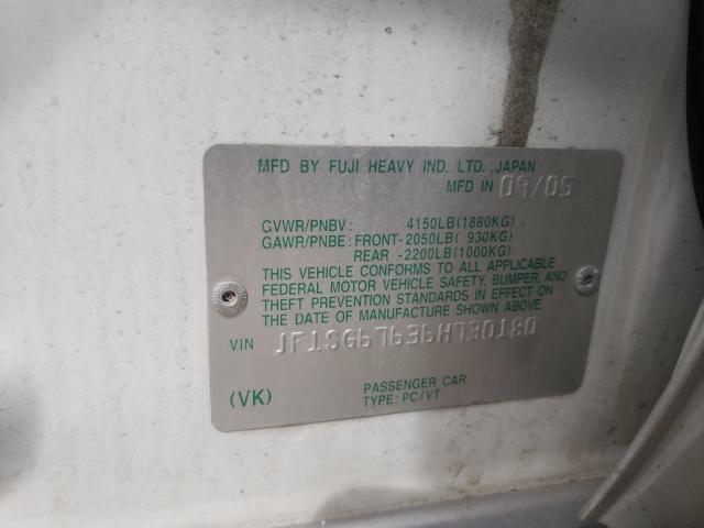 Photo 10 from auction – 2006 SUBARU FORESTER 2 with VIN JF1SG67636H730180