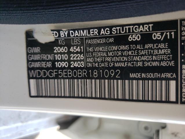 Photo 10 from auction – 2011 MERCEDES-BENZ C 300 with VIN WDDGF5EB0BR181092