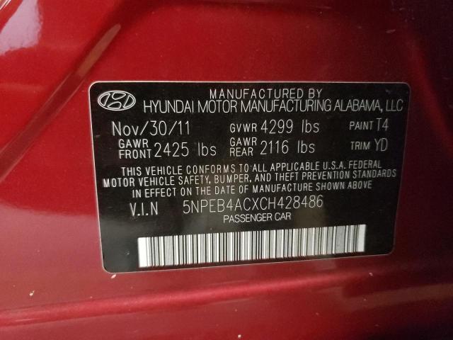 Photo 10 from auction – 2012 HYUNDAI SONATA GLS with VIN 5NPEB4ACXCH428486