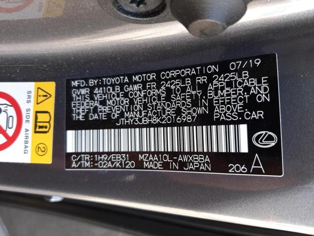 Photo 10 from auction – 2019 LEXUS UX 200 with VIN JTHY3JBH8K2016987