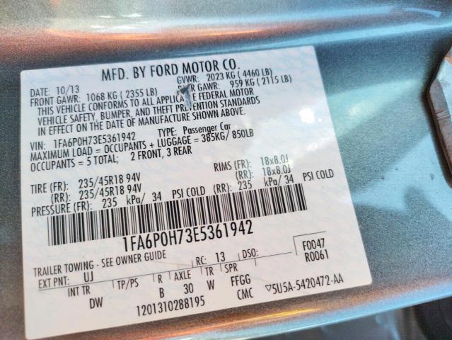 Photo 10 from auction – 2014 FORD FUSION SE with VIN 1FA6P0H73E5361942