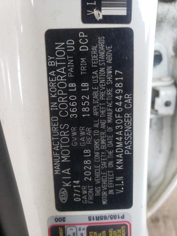 Photo 10 from auction – 2015 KIA RIO LX with VIN KNADM4A30F6449817