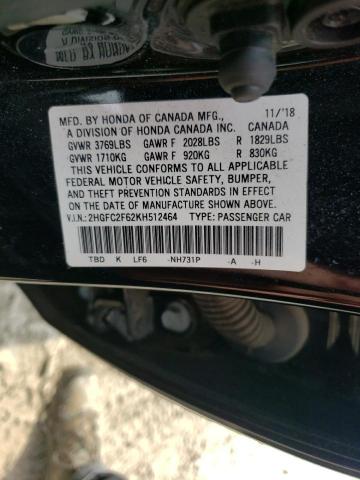 Photo 10 from auction – 2019 HONDA CIVIC LX with VIN 2HGFC2F62KH512464
