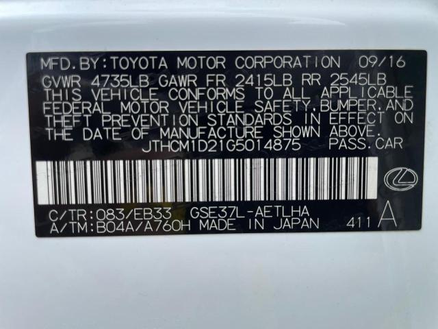 Photo 10 from auction – 2016 LEXUS IS 300 with VIN JTHCM1D21G5014875