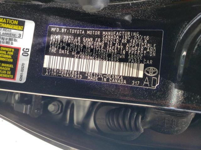 Photo 10 from auction – 2016 TOYOTA COROLLA L with VIN 2T1BURHE5GC591895