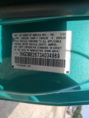 Photo 10 from auction – 2003 HONDA ACCORD EX with VIN 1HGCM82673A034969
